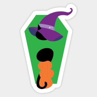 Witchy Black Cat Halloween Sticker